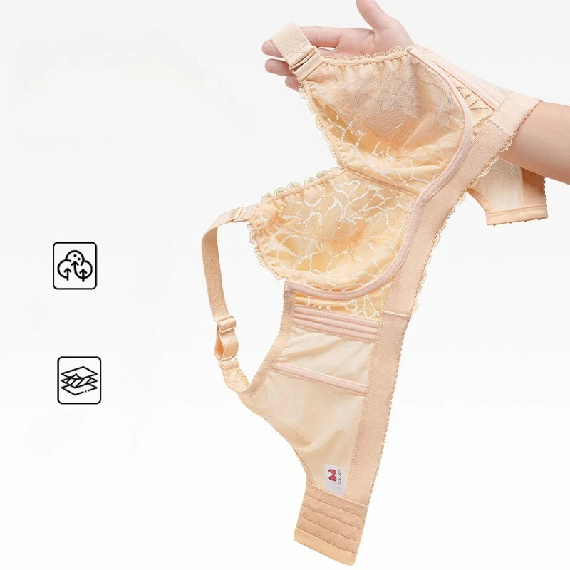 34-52CDEFG To 150KG No Steel Ring Underwear Large Chest Small Appearance Anti Sagging Full Cup Ultra-thin Adjustable Bra Gather