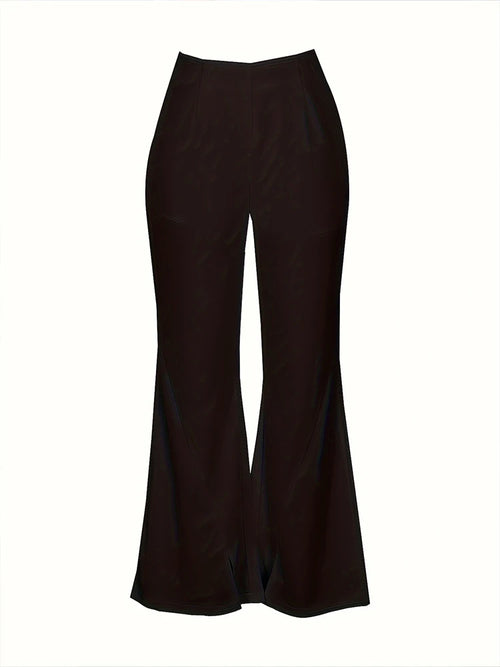 2024 Spring/Summer New Women's Plus Size Flip Flops Flared Pants Waisted Slit Pants 80's Party Yoga Pants