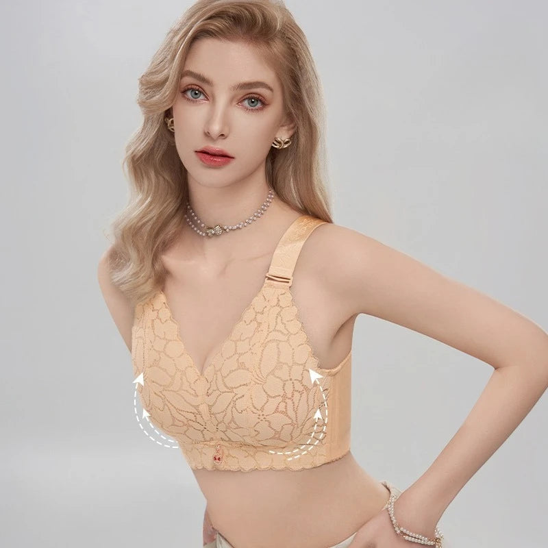 34-52CDEFG To 150KG No Steel Ring Underwear Large Chest Small Appearance Anti Sagging Full Cup Ultra-thin Adjustable Bra Gather