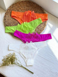 4-Pack Women's Underwear with Stylish Solid Color, Sexy and Close-Fitting, Featuring Bowknot Lace Triangle Bikini Panties