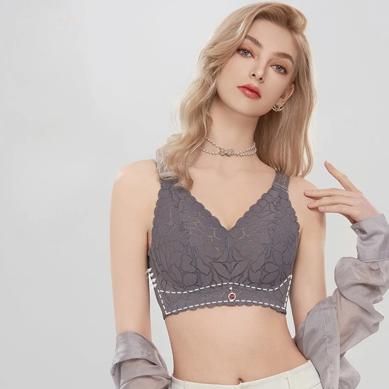 34-52CDEFG To 150KG No Steel Ring Underwear Large Chest Small Appearance Anti Sagging Full Cup Ultra-thin Adjustable Bra Gather